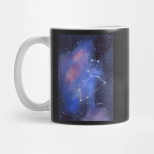 Zodiac Sign Leo Star Constellation with Galaxy Background Mug